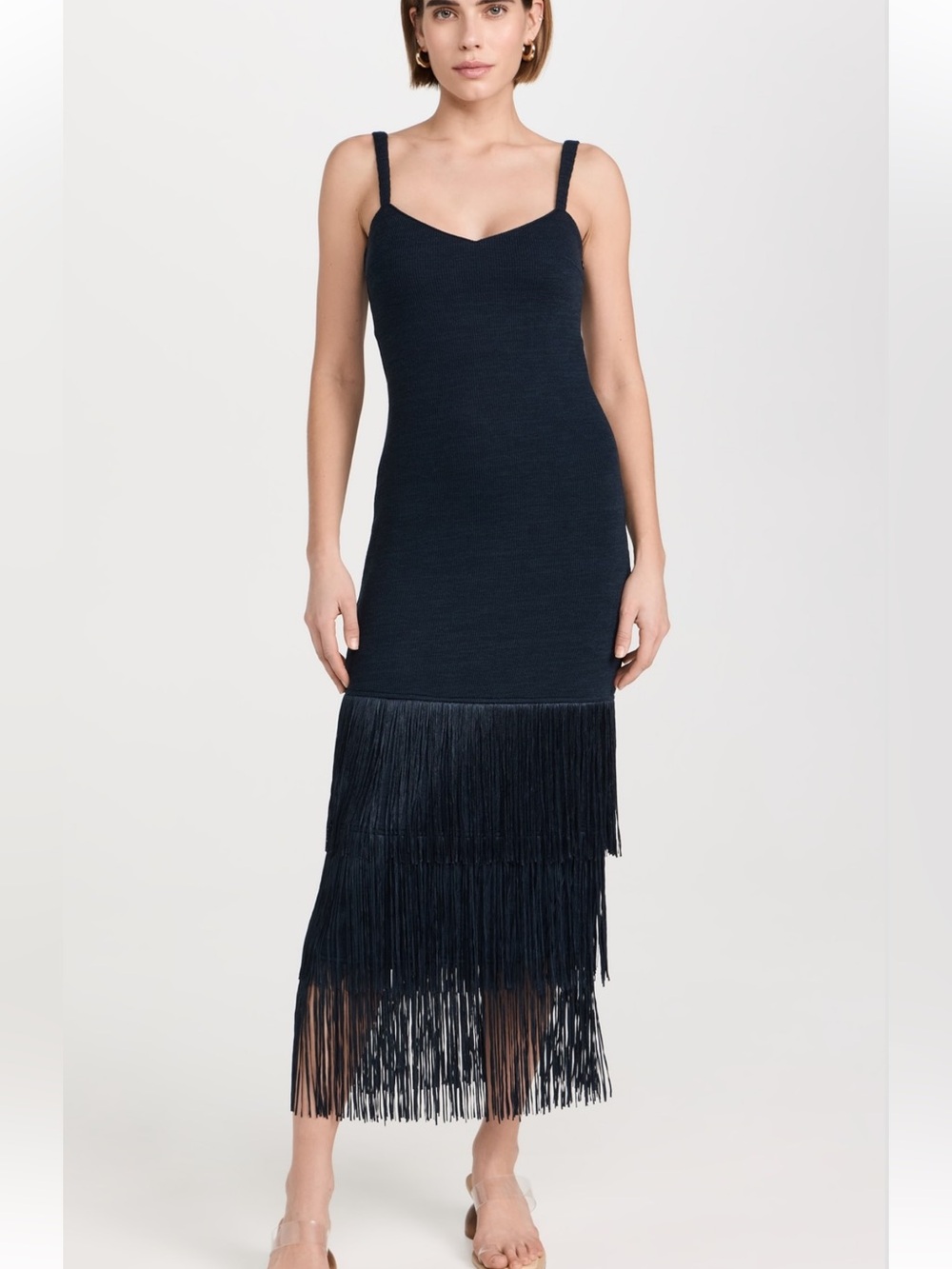 SAYLOR Eliette Fringe Knit Midi Dress